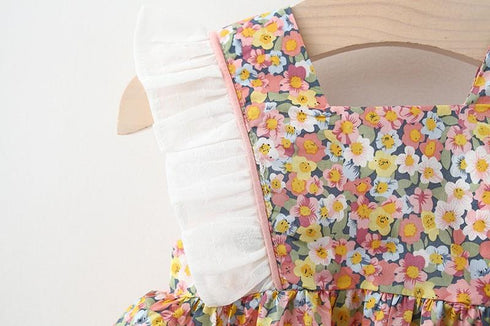 Summer New Baby Girl Flying Sleeve Dress Broken Flower Dress